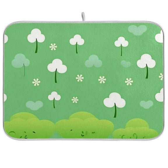 St- Patrick's Day Dish Drying Mat Microfiber Kitchen Pad Large Counter Absorbent Dish Mats Drainer Rack 16"x18"