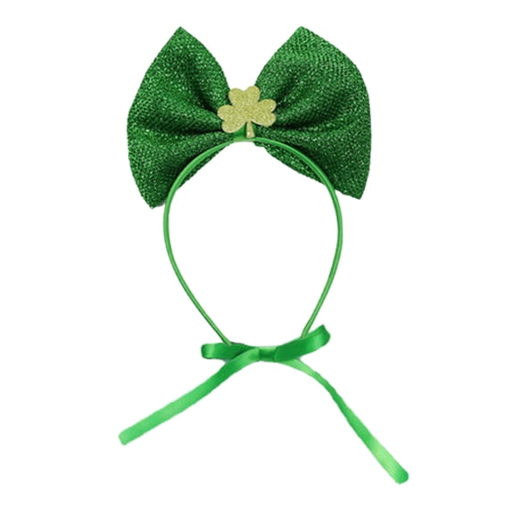 St. Patrick's Day Dog Headband with Lace Skirt and Bow, Adjustable Pet Headwear for Small Medium Dogs, Festive Green Decor for Holiday Parties and Photos