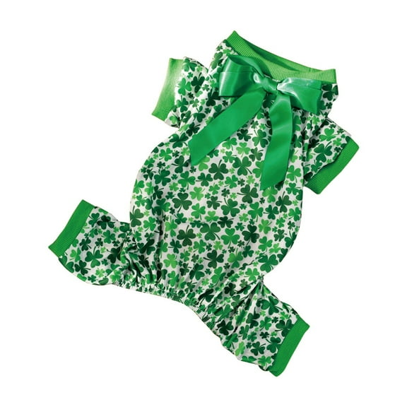 St. Patrick's Day Dog Pet Dog St. Patrick's Day Summer Cute Four Legged Belly Pajamas Pet Supplies Dog Four Legged Belly Pajamas St. Patrick's Day Pet Small and Medium Dogs