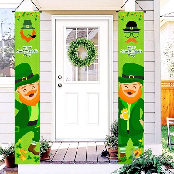 St Patrick's Day Door Banner Decoration Irish Shamrock Front Porch Decor Welcome Hanging Sign,St. Patrick's Day Decorations for Home Party Ornament Family Party for Class Wal