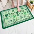 thumbnail image 1 of St. Patrick's Day Door Mat, Green Four Leaf Clover Non-Slip Welcome Mat, Durable Polyester Indoor/Outdoor Rug for Porch, Entryway, Irish Festival Decor, 1 of 6