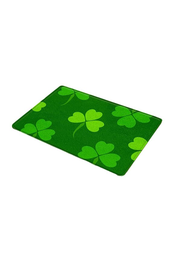 St. Patrick's Day Door Mat,Happy St.Patrick's Day Clovers Doormat,Lucky Shamrock Welcome Decorative Doormat,Seasonal Spring Bathroom Floor Mat for Indoor Outdoor