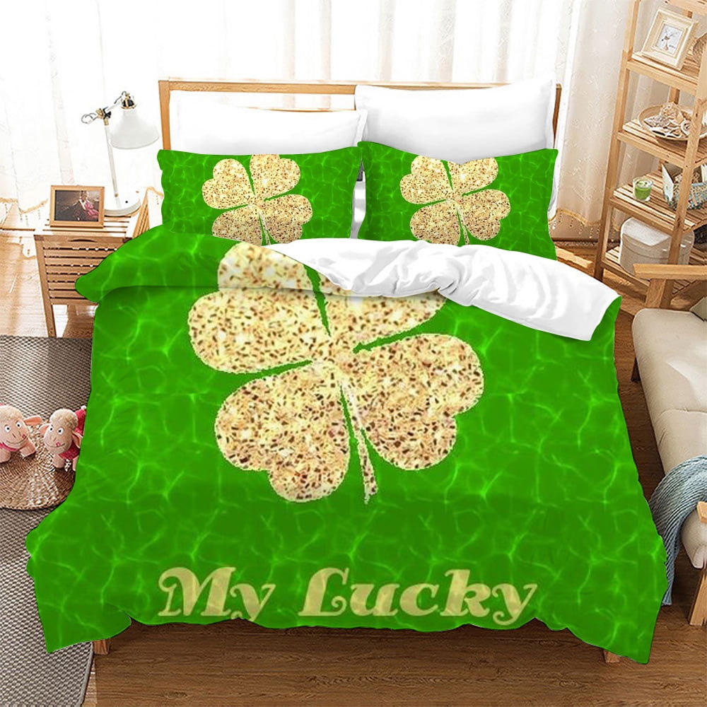 St. Patrick's Day Duvet Cover Irish Festival Bedding Set Shamrock