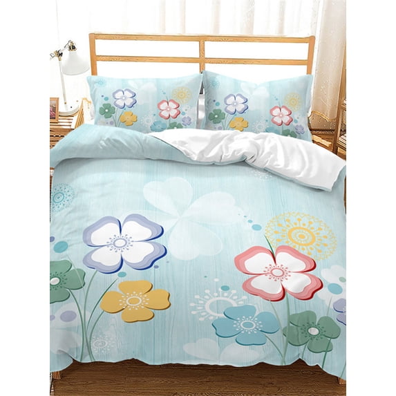 St. Patrick's Day Duvet Cover Lucky Shamrocks Pattern Irish Clover Celebration Day Party Prints Room rative Green and Orange