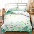 thumbnail image 1 of St. Patrick's Day Duvet Cover Lucky Shamrocks Pattern Irish Clover Celebration Day Party Prints Room rative Green and Orange, 1 of 5