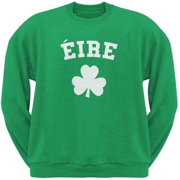 St. Patrick's Day - Eire Shamrock Green Adult Sweatshirt - Small
