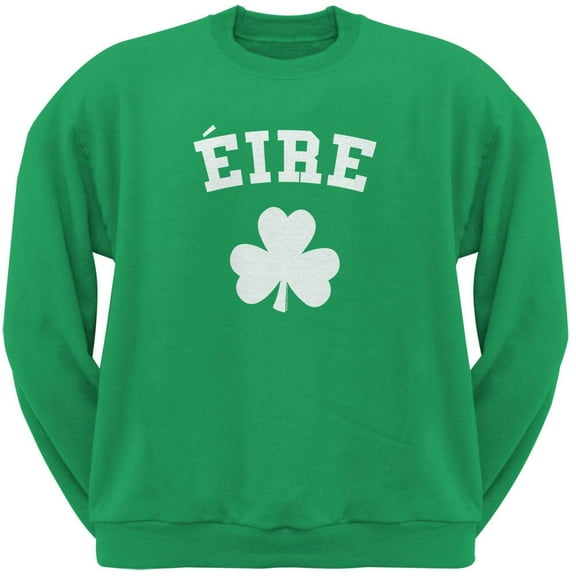 St. Patrick's Day - Eire Shamrock Green Adult Sweatshirt - X-Large
