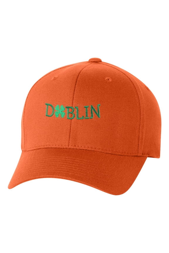 St Patrick's Day Fitted Hat, Four Leaf Clover Flex Fit Baseball Hat - Dublin