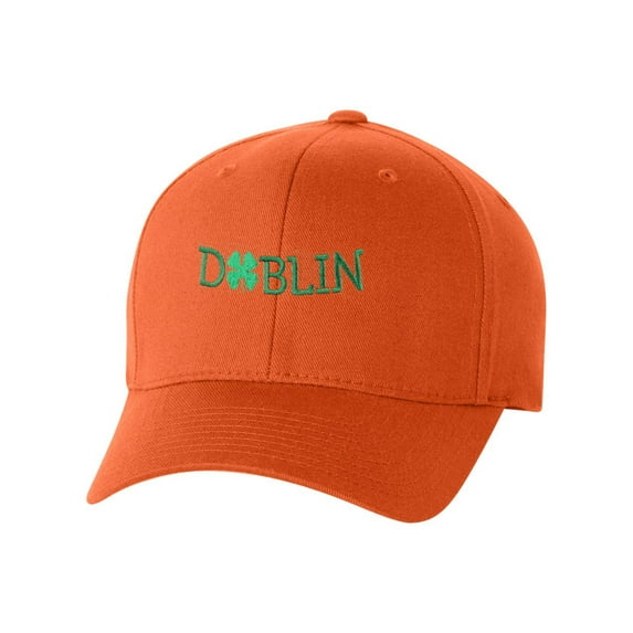 St Patrick's Day Fitted Hat, Four Leaf Clover Flex Fit Baseball Hat - Dublin
