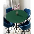 thumbnail image 1 of St. Patrick''s Day Fitted Table Round Cover Elastic Edged Tablecloth,Dark Hunter Green Simplistic Circle Tables Cover Waterproof Tabletop Protector Cloth for Indoor Outdoor Dinner Party Decor, 1 of 4
