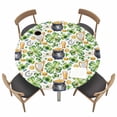 thumbnail image 1 of St. Patrick's Day Fitted Tablecloth with Elastic Edged, Round Table Cloth for Dining Table, Lucky Shamrocks Harp Beer Horseshoes Envelope Waterproof Oil Proof Table Cover for Indoor Outdoor 36"-44", 1 of 8