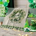 thumbnail image 1 of St. Patrick''s Day Flannel Fleece Blanket 40"x50" Soft Cozy Throw Blankets Lucky Leaf Wreath Lightweight Sofa Couch Throws for Kids/Boys/Girls All Seasons Camping Travel Blossom Flower on Green Check, 1 of 6