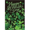 thumbnail image 1 of St. Patrick's Day Garden Flag - 12" x 18", Evergreen Clovers, Double Sided, 1 of 4
