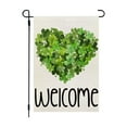 thumbnail image 1 of St. Patrick's Day Garden Flag, Double Sided Outdoor Decoration with Green Clovers, Burlap Garden Flag, Welcome Yard Flag for Holidays, Durable Design, 1 of 6
