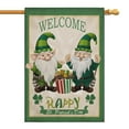 thumbnail image 1 of St. Patrick's Day Garden Flag Irish Outdoor Flag Gnome Shamrock Green Yard Flags 28''×40'' Burlap Vertical Double Sided Outdoor Flags for Home,Spring Farmhouse Holiday Outside Decor, 1 of 5