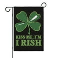 thumbnail image 1 of St. Patrick's Day Garden Flag Irish Garden Flag St.patrick's Day Shamrock Kiss Me Outdoor Flag 12.5''×18'' Linen Vertical Double Sided Welcome Flag for Home,garden Decor, 1 of 4