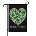 thumbnail image 1 of St. Patrick's Day Garden Flag Linen Outdoor Flag Green Shamrocks Clovers Heart Welcome Yard Flags Double Sided House Flag for Home,indoor ,12.5''×18''in., 1 of 4