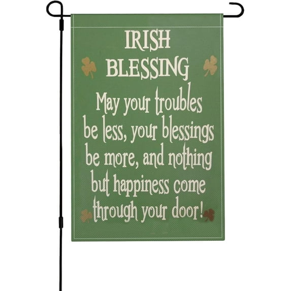 St. Patrick's Day Garden Flag Vertical Double Sided Irish Blessing Yard Flag for Farmhouse Patio Lawn Outdoor Decor