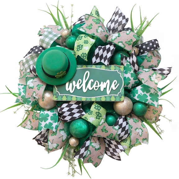 St.Patrick's Day Garland,Green Gold Metallic Garland for Irish Party Home Decoration