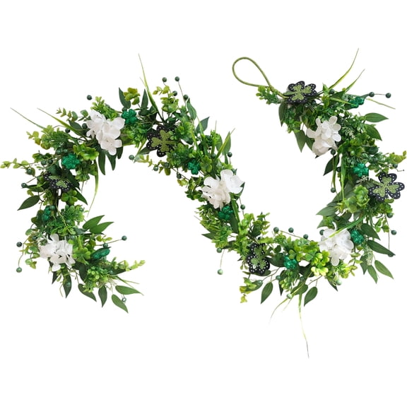 St.Patrick's Day Garland,Green Gold Metallic Garland for Irish Party Home Decoration