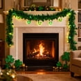 thumbnail image 1 of St Patrick's Day Garland Lights - 6.5ft Four Leaf Garland with LED String Light - Irish Twist Metallic Wire Garland St Patricks Day Tinsel Foil Hanging Decor, 1 of 1