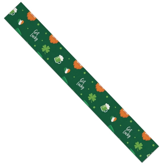St. Patrick's Day and Get Lucky Table Runner,Kitchen Dining Table Decoration for Home Party Decor,13.8"x108" Heat Resistant,Wrinkle-Free,Machine Washable