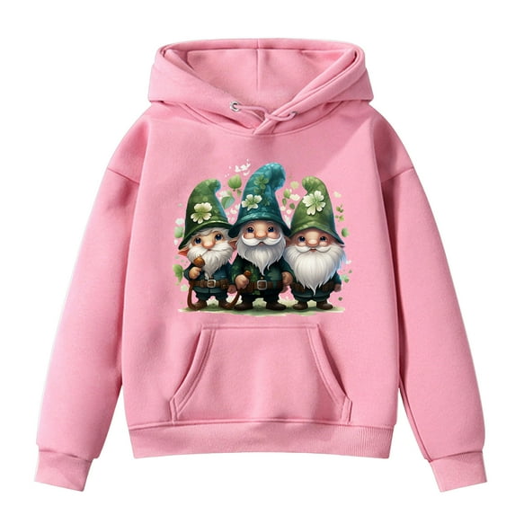 St. Patrick's Day Girl Sweatshirts Hoodies Long Sleeve Soft Graphic Hoody Kids Cute Casual Pullover Tops Size 3 Y-4 Y