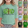 thumbnail image 1 of St. Patrick's Day Girls Graphic T Shirts Long Sleeve Crewneck Top Cute Print Casual Holiday Party for Kids Black 3-4 Y, 1 of 5