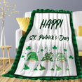 thumbnail image 1 of St. Patrick''s Day Gnome Blanket Lightweight Cozy Super Soft Flannel Fleece Throw Big Twin Blankets Home Decor for Bed Living Room 80"x60" Queen for Adult, 1 of 6