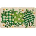 thumbnail image 1 of St. Patrick''s Day Gnome Doormat Rug 17x29 inch, St Patricks Shamrock Check Plaid Decorative Front Door Mat Indoor Outdoor Non Slip Rubber Backing Seasonal Entryway Kitchen Floor Decoration, 1 of 6