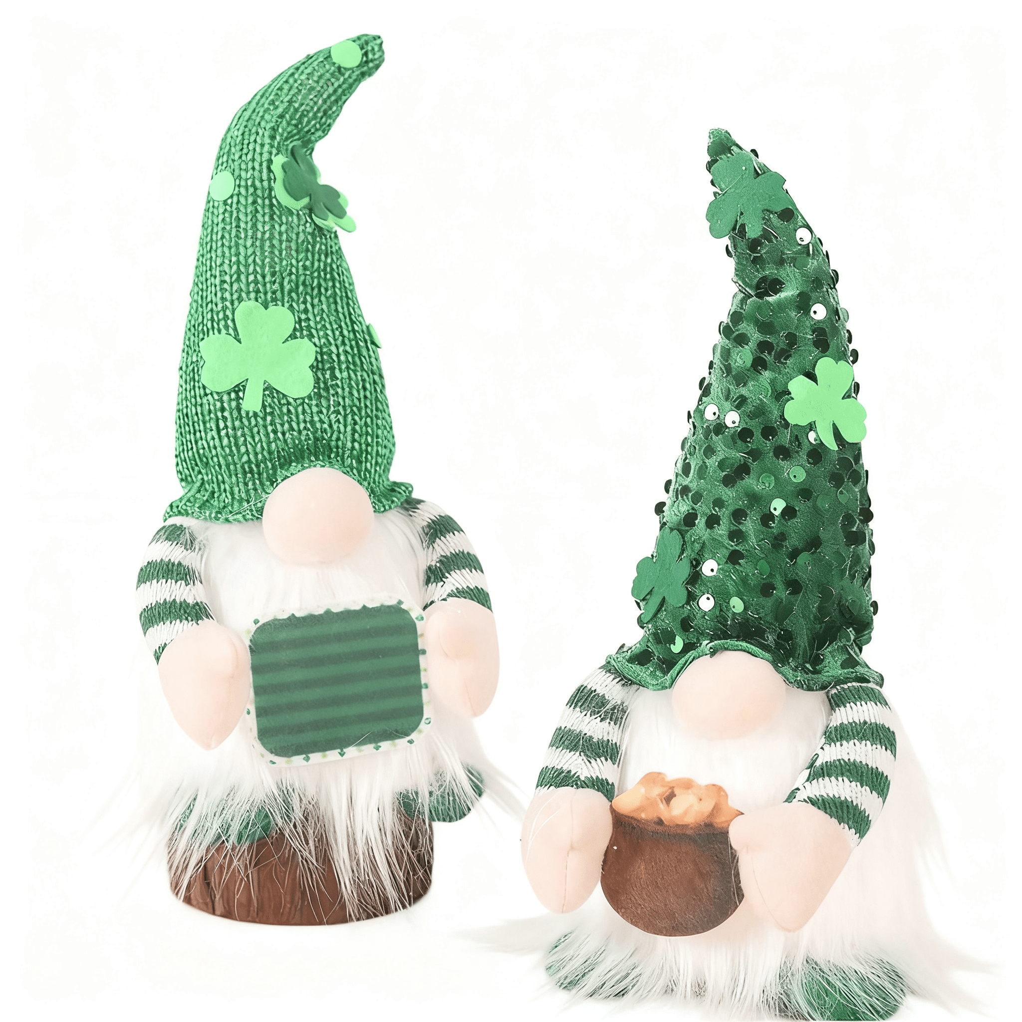 St Patrick's Day Gnome Plush with LED Lights Lucky Irish Guardian Decor