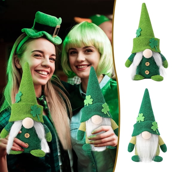 St. Patrick's Day Plush - Green Irish Leprechaun Tomte Doll St Patricks Day Decorations - Elf Standing Decor Table Ornaments Decorations for Shelve