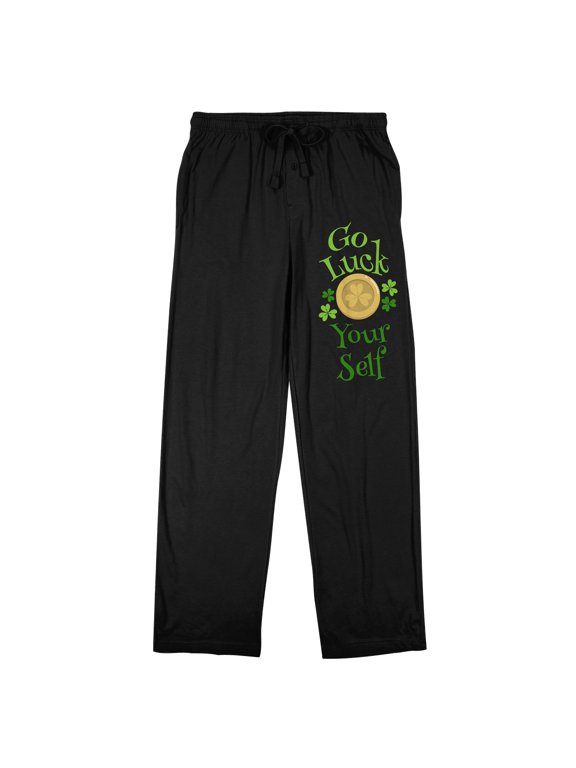 St. Patrick's Day Go Luck Yourself Men's Black Sleep Pajama Pants