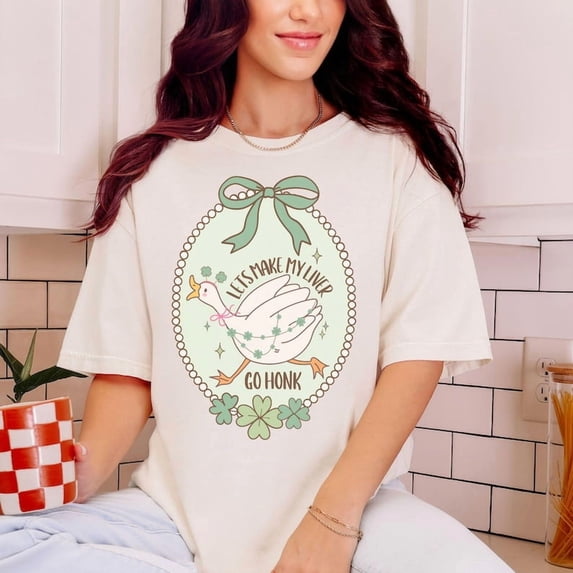 St Patrick's Day Goose Coquette Shirt, Irish Holiday Graphic Tee Comfort Colors Unisex Cotton T-Shirt, Size S-3XL