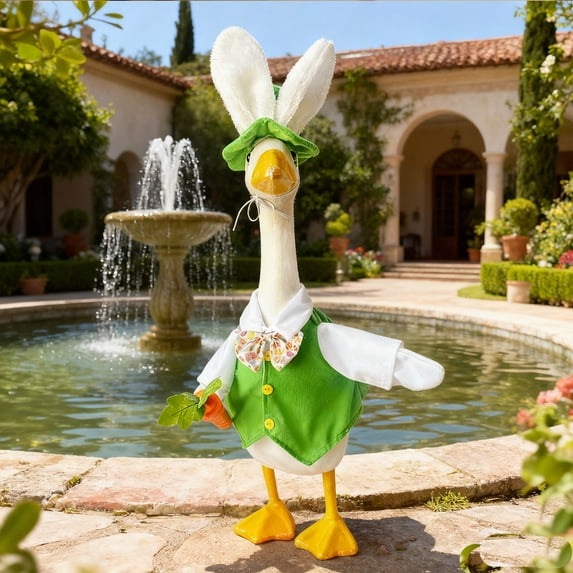 St. Patrick's Day Goose Outfit Porch Goose Clothes for 23" Lawn Outdoor Garden Yard Patio Statue St. Patrick's Day Decor