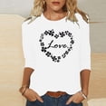 thumbnail image 1 of St. Patrick's Day Graphic Tee for Women LOVE Script Heart Shamrock Border Crewneck Long Sleeve Lightweight Soft Festive Holiday Celebration Top, 1 of 7