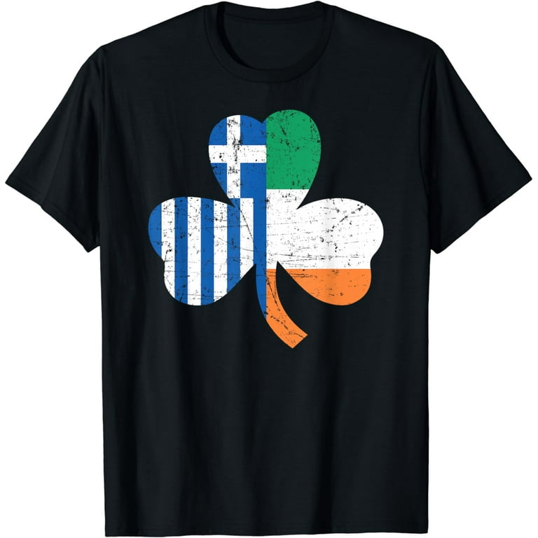 St. Patrick's Day Greek Flag Irish T-Shirt Greece Gift St. Patrick's Day Greek Flag Irish T-Shirt Greece Gift