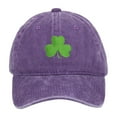 thumbnail image 1 of St. Patrick's Day Green Baseball Cap with Embroidered Shamrock, Adjustable Breathable Cotton Hat for Men and Women, Funny Festive Party Accessory for Holiday Celebrations and Gift Ideas Purple, 1 of 5