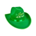 thumbnail image 1 of St. Patrick's Day Green Four-Leaf Clover Cowboy Hat, Green Velvet Hat for Adult, Party Accessories and Christmas Tree Topper Hat, 1 of 7