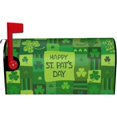 thumbnail image 1 of St. Patrick''s Day Green Plaid Clover Mailbox Magnetic Post Mailbox Cover Garden Decor Outdoor Large 25.5" X 21", 1 of 6