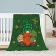 thumbnail image 1 of St. Patrick''s Day Green Plaid Lucky Shamrocks Irish Blanket - Soft Fuzzy Fleece for Couch, Sofa, Bed - Gift 50x60, 1 of 6