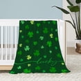 thumbnail image 1 of St. Patrick''s Day Green Plaid Lucky Shamrocks Irish Blanket - Soft Fuzzy Fleece for Couch, Sofa, Bed - Gift 50x60, 1 of 6