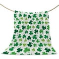 thumbnail image 1 of St Patrick''s Day Green Shamrocks/Clover Throw Blankets, Spring Soft Fleece Blanket Decorative for Home Sofa Couch Chair Living Bedroom,60x80 Inches,, 1 of 6