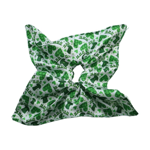 St. Patrick’s Day Hair Scrunchies Four Leaves Clover Shaped Headbands Green Shamrock Print Adjustable Flexible Clover Hair Accessory for Everyday Wear and Themed Events A
