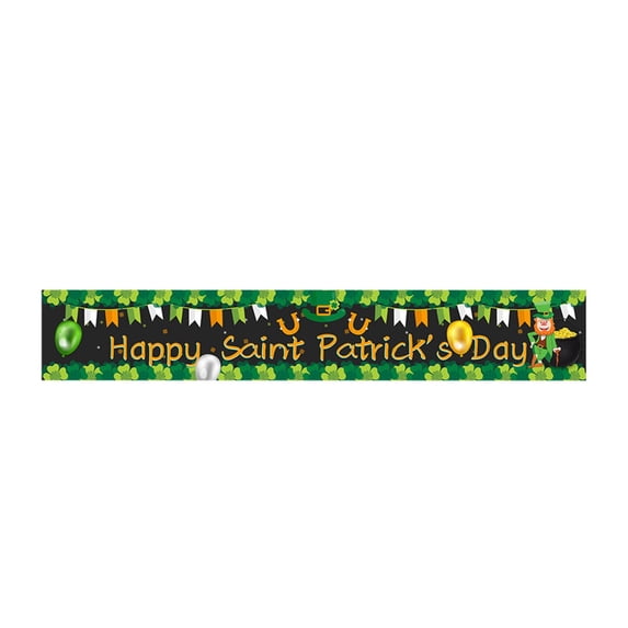 St. Patrick's Day Hanging Banner Backdrop – Outdoor & Indoor Cloth Decoration for Porch, Patio, or Wall, Irish Festival Party Ambiance Background, L