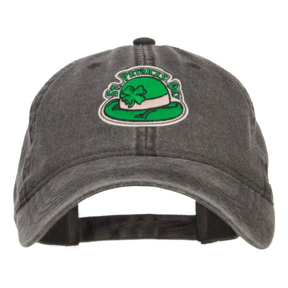 St Patrick's Day Hat Patched Washed Cap - Black OSFM