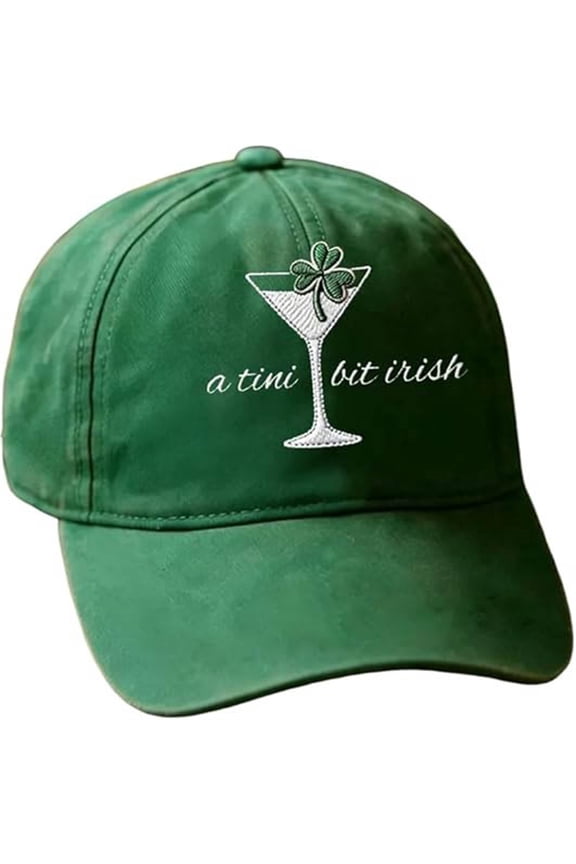St. Patrick's Day Hat for Men Women, Funny Adjustable Embroidered Irish Green Leaf Luck Baseball Cap