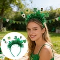 thumbnail image 1 of St. Patrick’s Day Headband, Green Shamrock and Glitter Decor, Fun Holiday Accessory with Leprechaun, Rainbow, and Pot of Gold, 1 of 6