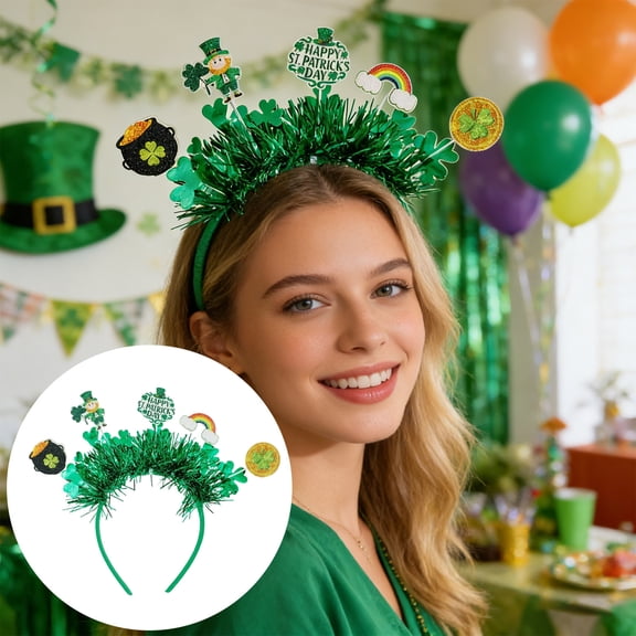 St. Patrick's Day Headbands, St. Patrick's Day Party Supplies Party Favors, Irish-themed Headband Photo Booth Props Accessories for Saint Patrick's Day Parade Party Decorations