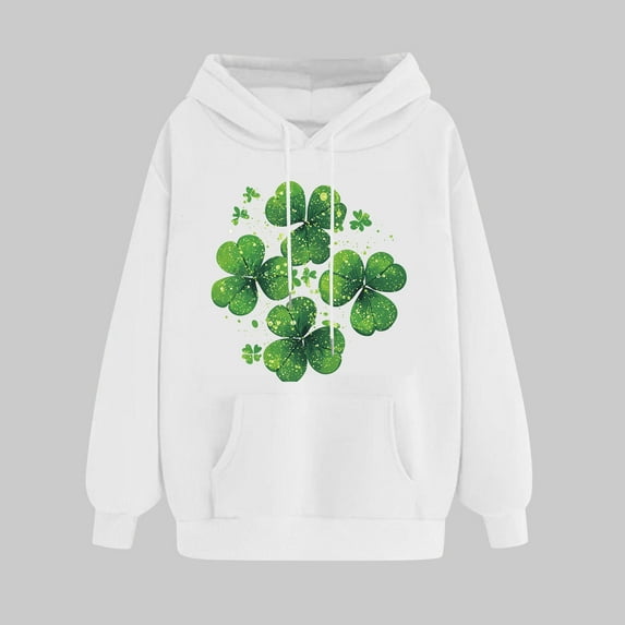 St Patrick's Day Hoodies, Women's Long Sleeve Hoodie, Women's St. Patrick's Day Print Winter Hoodies Pullover Tops Long Sleeved Comfortable Hooded Sweatshirts